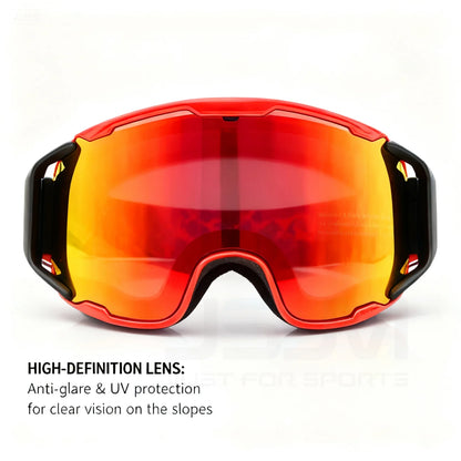 JSJM Double Layer Anti Fog Ski Goggles UV400 Protection for Snowboard Snowmobile