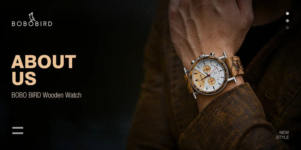 Bobo Bird Wood Watch For Men Luxury Chronograph Auto Date