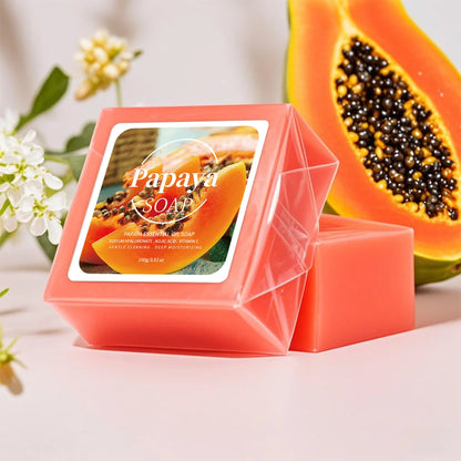 Papaya Extract Handmade Soap Whitening Coconut Goat Milk 100g Deep Cleansing