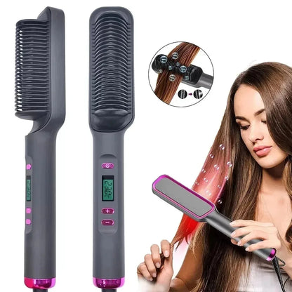 Hair Straightener Brush Electric Hot Comb For Dry And Wet Hair Curly Styling