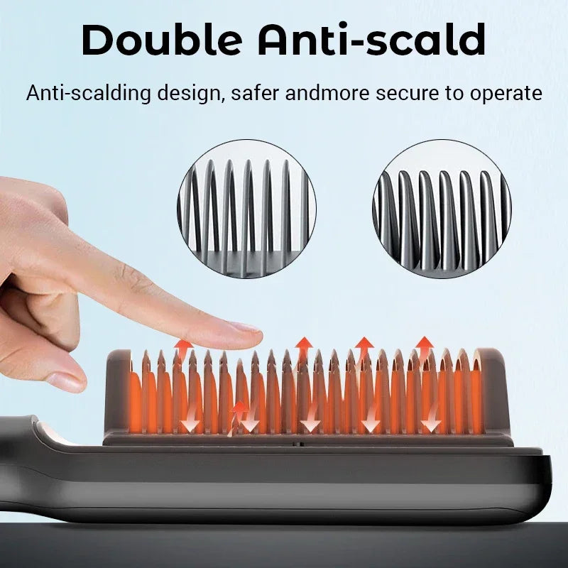 Negative Ion Mini Hair Straightener Hot Comb Anti Scalding No Harm To Hair