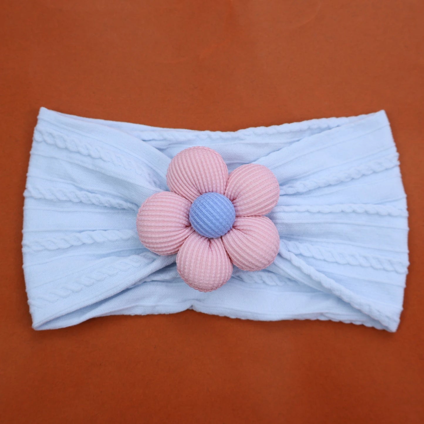 Newborn Baby Flower Nylon Headband For Girls Turban Style Hair Accessories