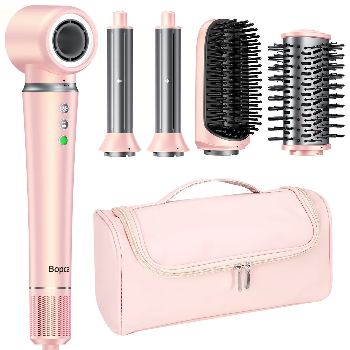 High Speed 5 In 1 Hair Dryer Hot Air Comb Set With Hair Brush Curling Iron