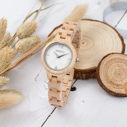 Natural Wood Watch For Women Wolkenstein 33mm Quartz
