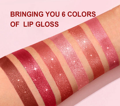 Pearlescent Pink Glitter Velvet Lipstick Waterproof Long Lasting Matte Lip Color