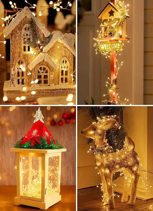 Christmas Decorations 2024 String Light Xmas Tree Hanging Ornament Diy Wreath