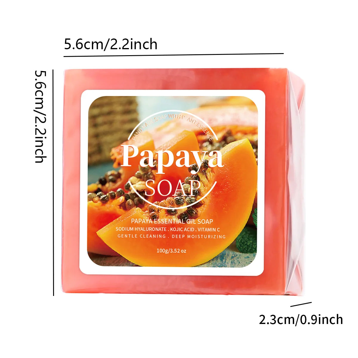 Papaya Extract Handmade Soap Whitening Coconut Goat Milk 100g Deep Cleansing