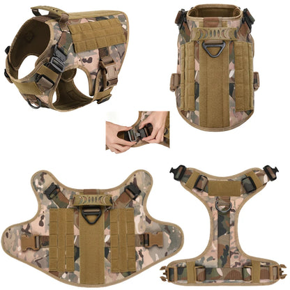 Military Tactical Dog Harness Vest And Leash Set For All Breeds Training