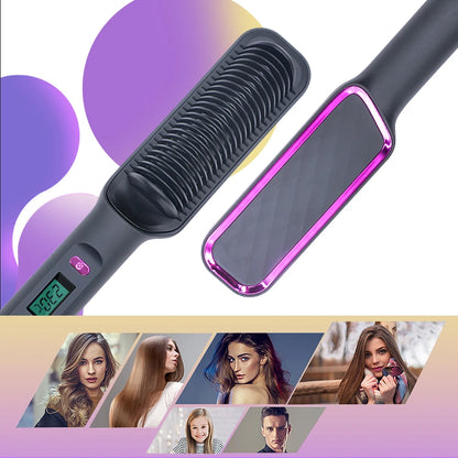 Hair Straightener Brush Electric Hot Comb For Dry And Wet Hair Curly Styling