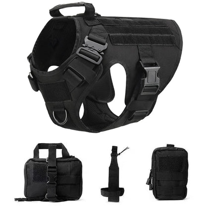 Military Tactical Dog Harness Vest And Leash Set For All Breeds Training