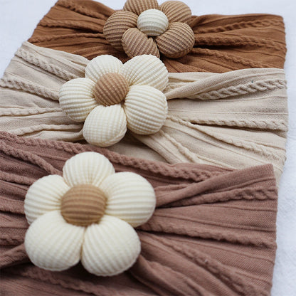 Newborn Baby Flower Nylon Headband For Girls Turban Style Hair Accessories