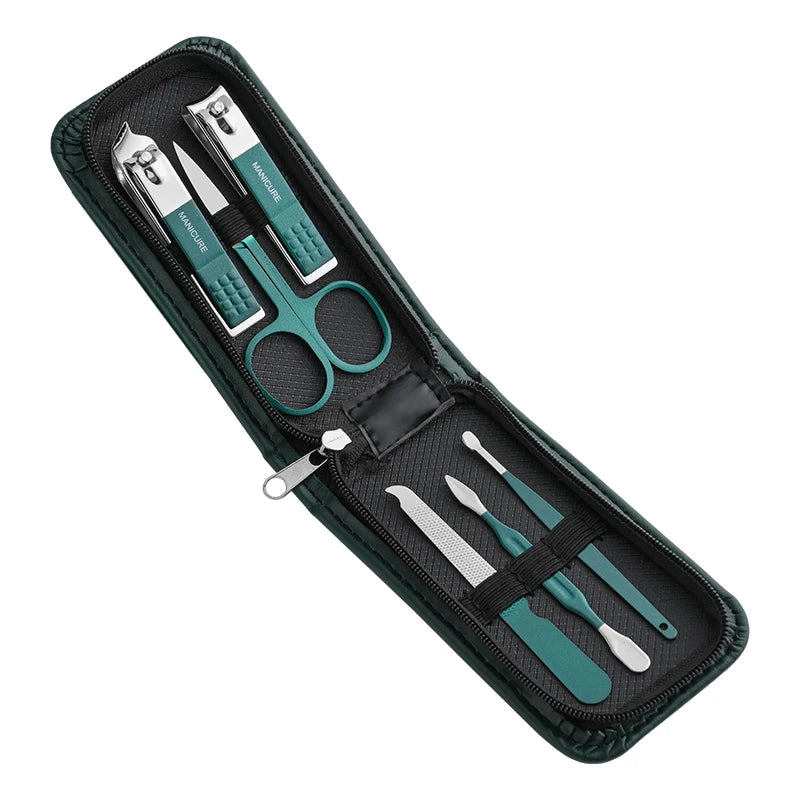 Stainless Steel Nail Clippers Set 6 Piece Portable Manicure Tools For Men Women High End Household