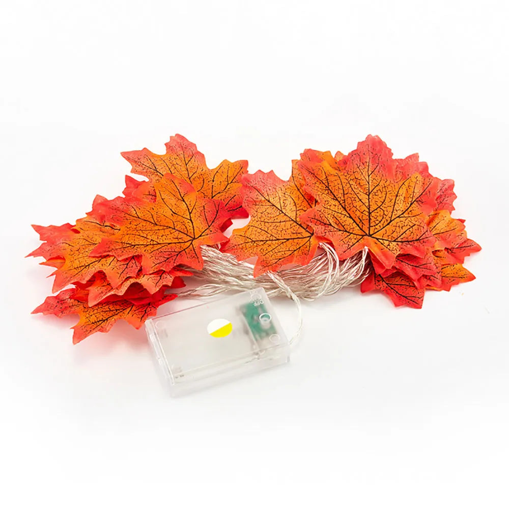 2 To 3M Halloween LED Lights String Maple Leaf Lantern Garland