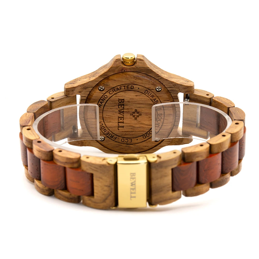 Custom Engraved Wooden Watch For Men Day Night Pattern Gift