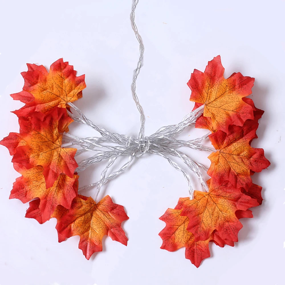 2 To 3M Halloween LED Lights String Maple Leaf Lantern Garland