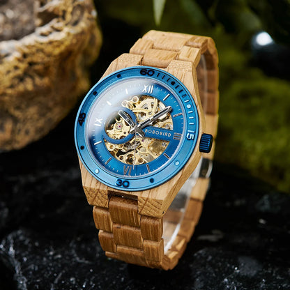 Bobo Bird Mechanical Wooden Wristwatch For Men Luxury Gift
