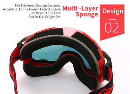 JSJM Double Layer Anti Fog Ski Goggles UV400 Protection for Snowboard Snowmobile