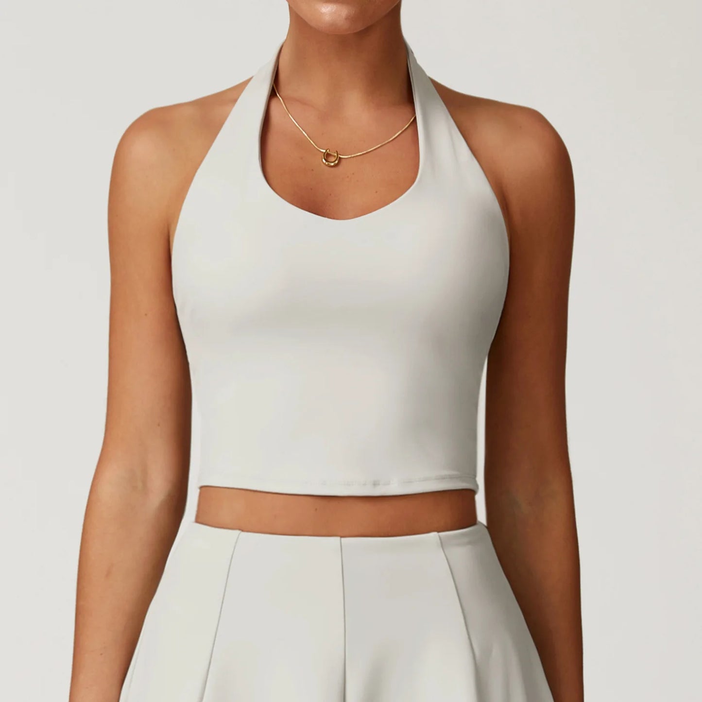 Women Halter Sports Bra Yoga Tank Top Seamless Fast Dry Push Up Workout