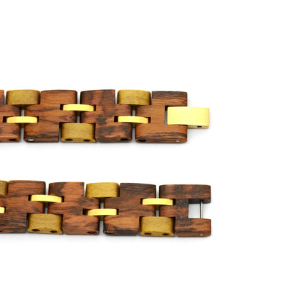 Wooden Bracelets for Men Stainless Steel Link Chain Jewelry