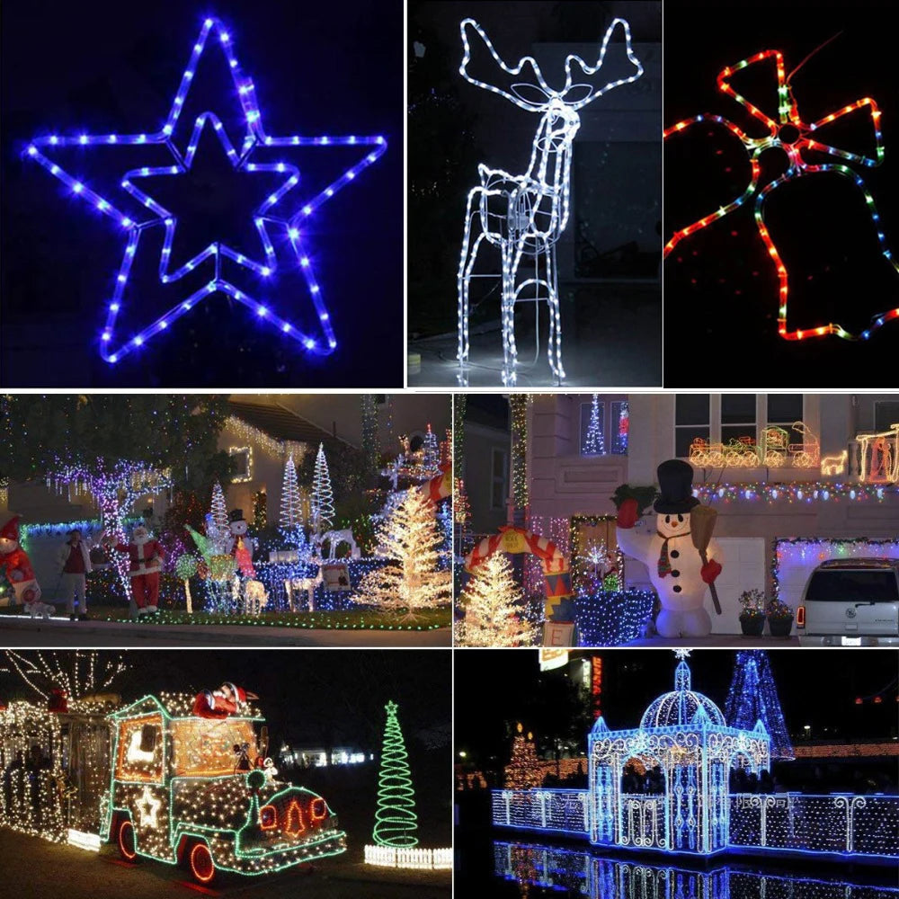 Waterproof Outdoor LED Rope Light 220V 110V Rainbow Tube For Christmas Decor