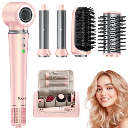 High Speed 5 In 1 Hair Dryer Hot Air Comb Set With Hair Brush Curling Iron