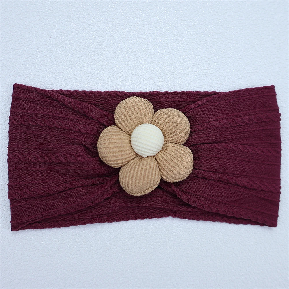 Newborn Baby Flower Nylon Headband For Girls Turban Style Hair Accessories
