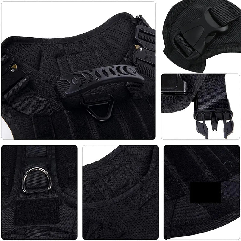 Military Tactical Dog Harness Vest And Leash Set For All Breeds Training