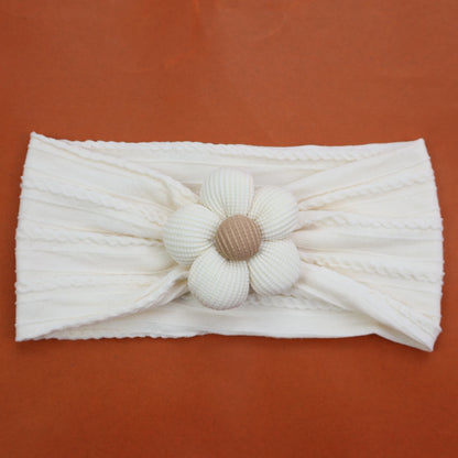 Newborn Baby Flower Nylon Headband For Girls Turban Style Hair Accessories