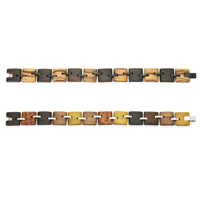 Wooden Stainless Steel Mens Bracelets Fashion Jewelry Gift
