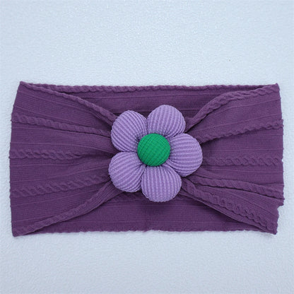 Newborn Baby Flower Nylon Headband For Girls Turban Style Hair Accessories