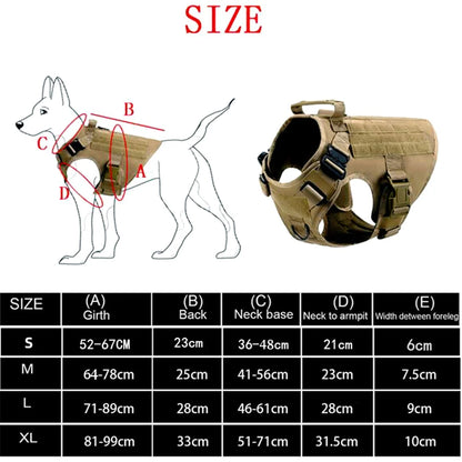 Military Tactical Dog Harness Vest And Leash Set For All Breeds Training