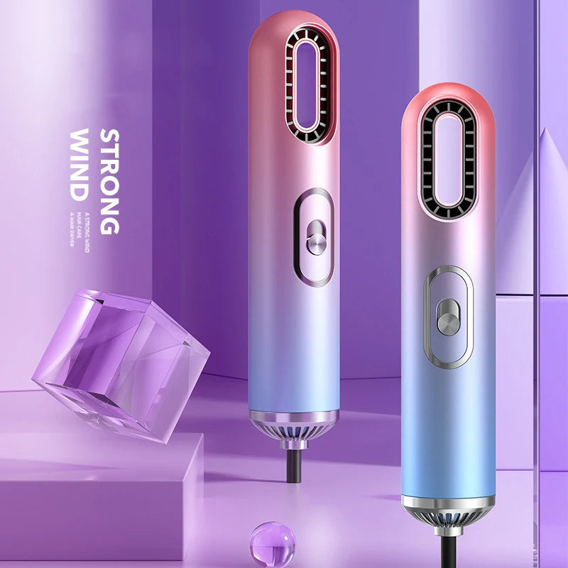 Mini 3-In-1 Electric Hair Dryer Curling Comb Volumizer Hair Brush Nozzle