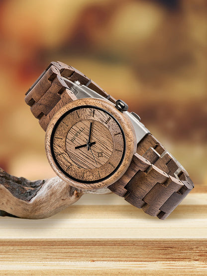 Uwood Series Wooden Watch 38mm Unisex Natural Handmade Band