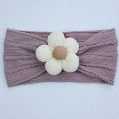 Newborn Baby Flower Nylon Headband For Girls Turban Style Hair Accessories