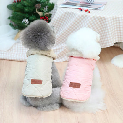 Warm Winter Dog Coat With Fur Collar For Small Breeds Chihuahua Yorkie Didog