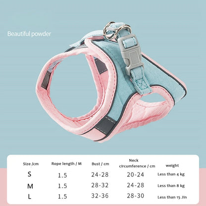 Breathable Cat Harness Leash Set With Reflective Strip For Cats And Small Dogs