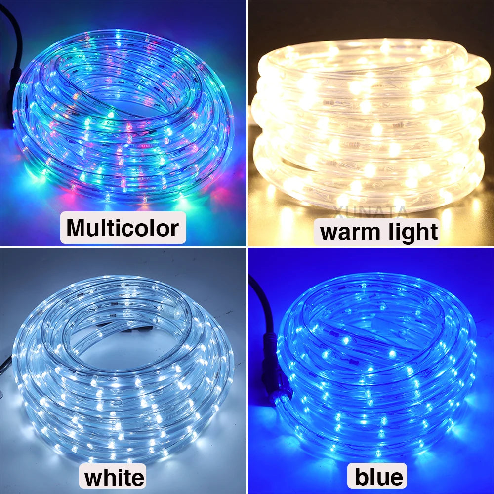 Waterproof Outdoor LED Rope Light 220V 110V Rainbow Tube For Christmas Decor