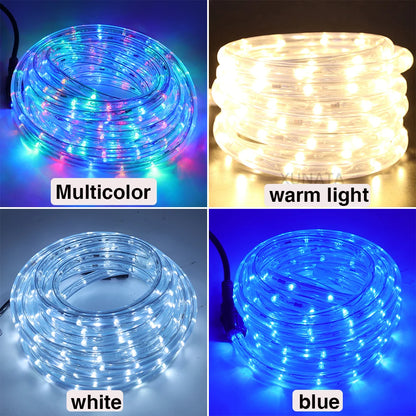Waterproof Outdoor LED Rope Light 220V 110V Rainbow Tube For Christmas Decor