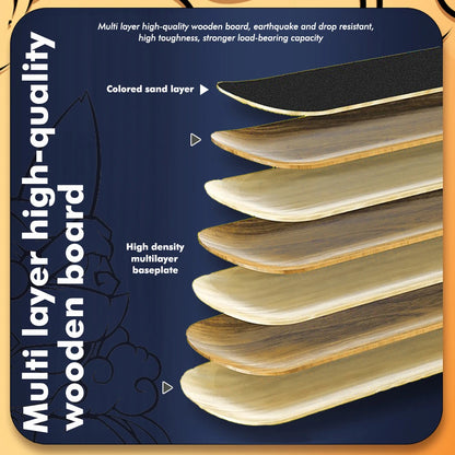 30 Inch Double Kick Skateboard For Teens And Beginners High Quality Wood Deck