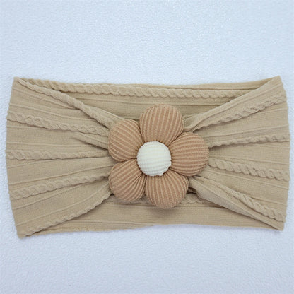 Newborn Baby Flower Nylon Headband For Girls Turban Style Hair Accessories
