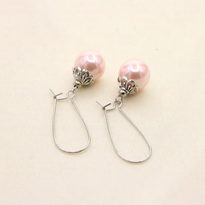 12mm Pink Pearl Jewelry Set For Women Necklace Bracelet Earrings Fashion Gift Sets For Mothers Day Anniversary Christmas