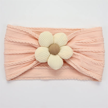 Newborn Baby Flower Nylon Headband For Girls Turban Style Hair Accessories