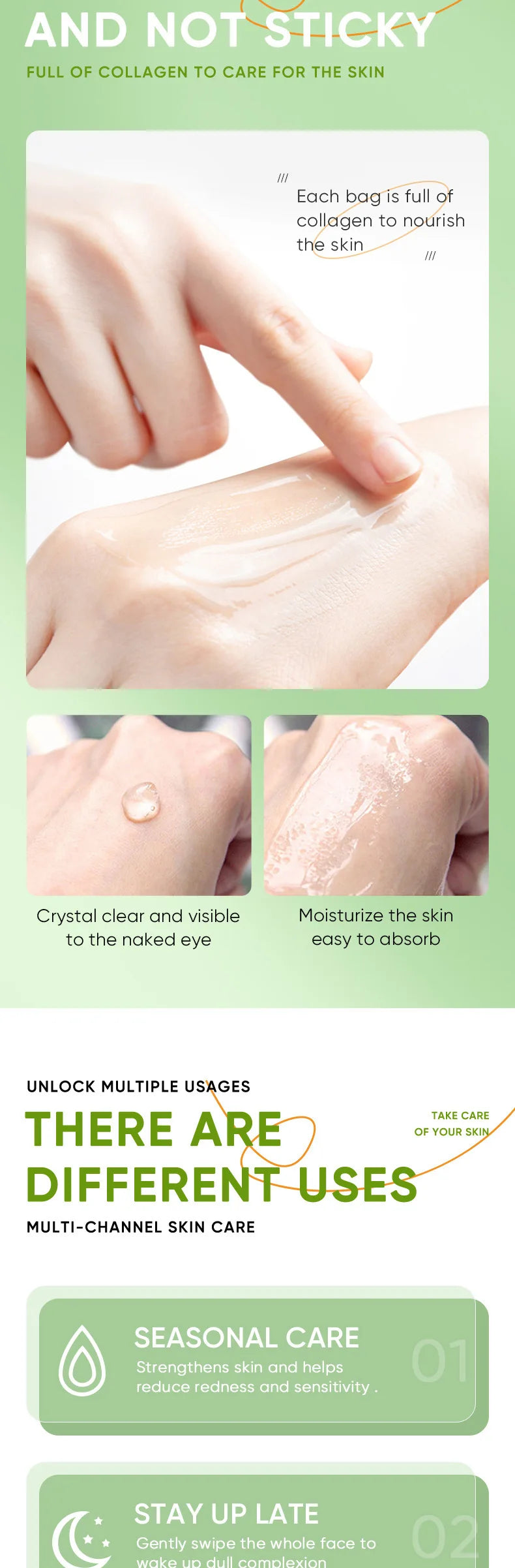 Sadoer Aloe Vera Sleeping Facial Masks 20 Pack Hydrating Moisturizing Anti Aging