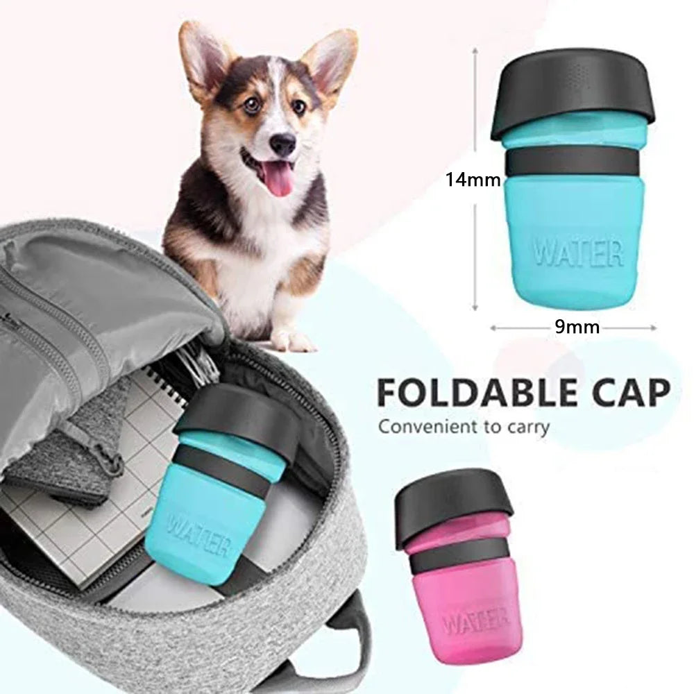 Portable Dog Water Bottle With Foldable Travel Bowl BPA Free For Pets