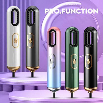 Mini 3-In-1 Electric Hair Dryer Curling Comb Volumizer Hair Brush Nozzle