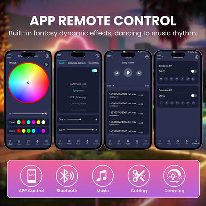 360 Round WS2812B WS2811 Neon LED Strip Kit 5V Bluetooth Addressable RGB IP67