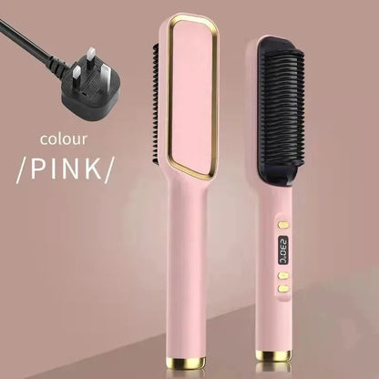 Hair Straightener Brush Electric Hot Comb For Dry And Wet Hair Curly Styling