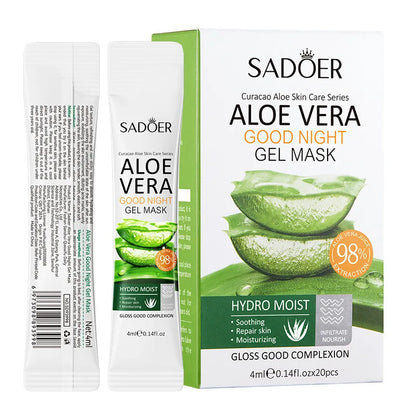 Sadoer Aloe Vera Sleeping Facial Masks 20 Pack Hydrating Moisturizing Anti Aging