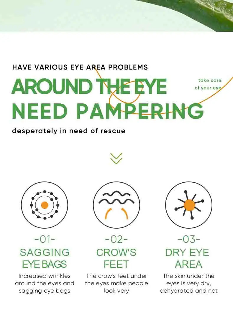 SADOER Aloe Vera Eye Cream For Dark Circles And Puffiness Moisturizing