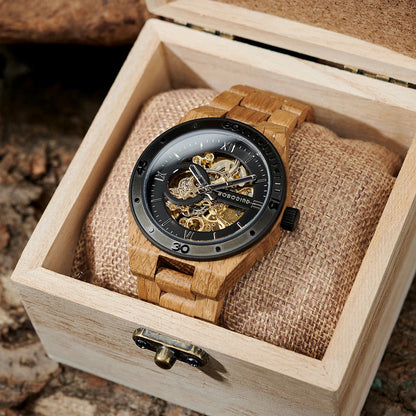 Bobo Bird Mechanical Wooden Wristwatch For Men Luxury Gift